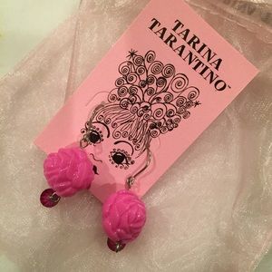 Tarina Tarantino pink rose earrings